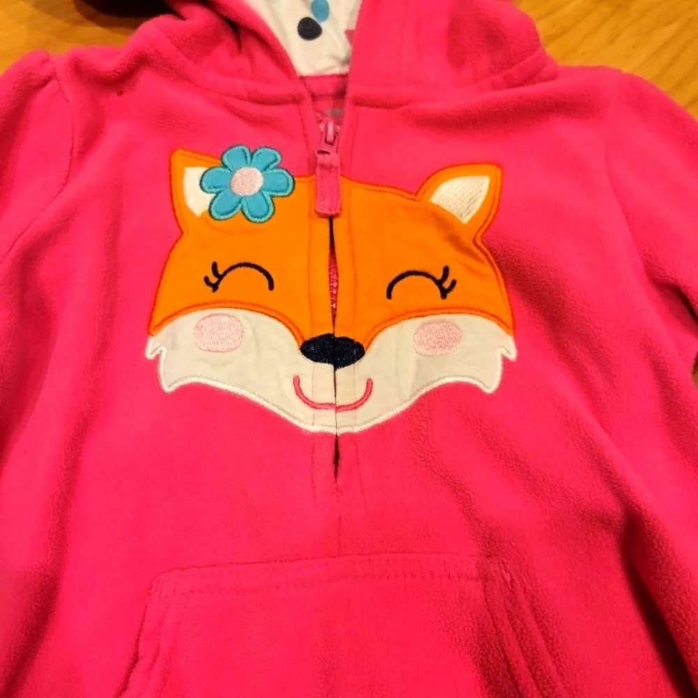 Carter's Hooded Fox Fleece Jumpsuit Size 24 Months